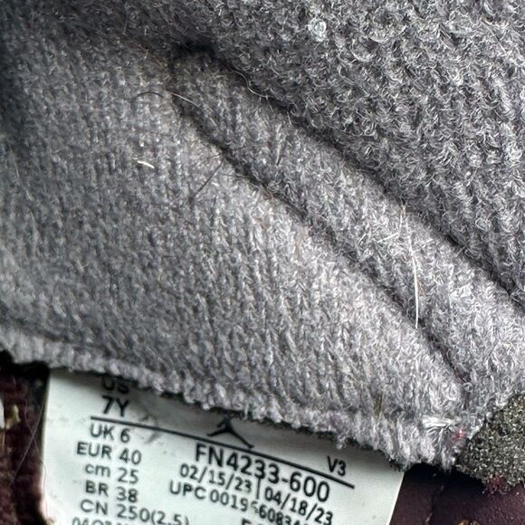 Nike Air Jordan Burgundy and Gray Sneakers - Picture 6 of 6